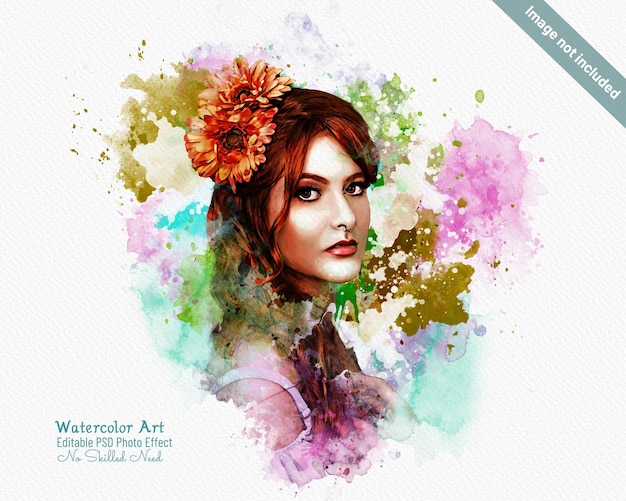 Modelo de efeito fotográfico de arte de impressão