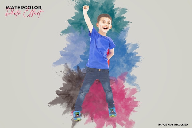 Modelo de efeito fotográfico em aquarela