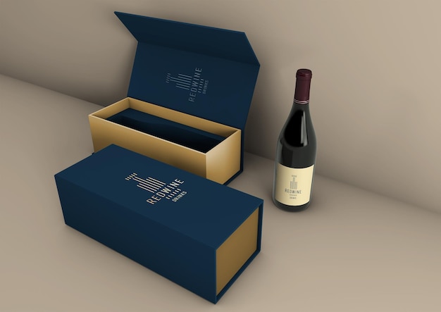 Modelo de embalagem de garrafa de vinho