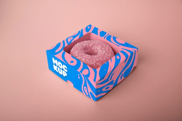 Modelo de embalagem de padaria de donuts