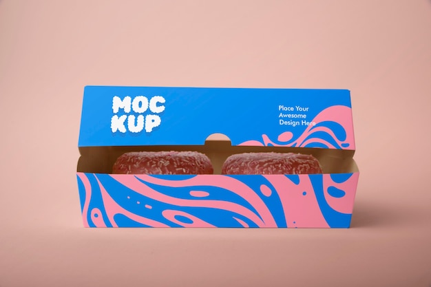 Modelo de embalagem de padaria de donuts