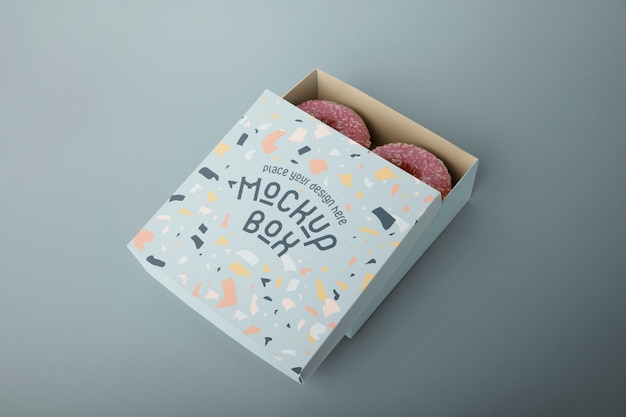 Modelo de embalagem de padaria de donuts