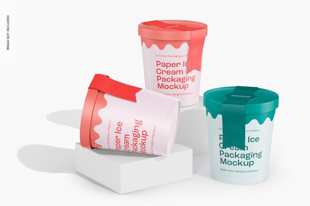 Modelo de embalagem de papel para sorvete