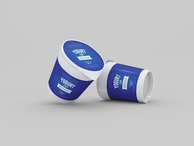 Modelo de embalagem de taça de iogurte