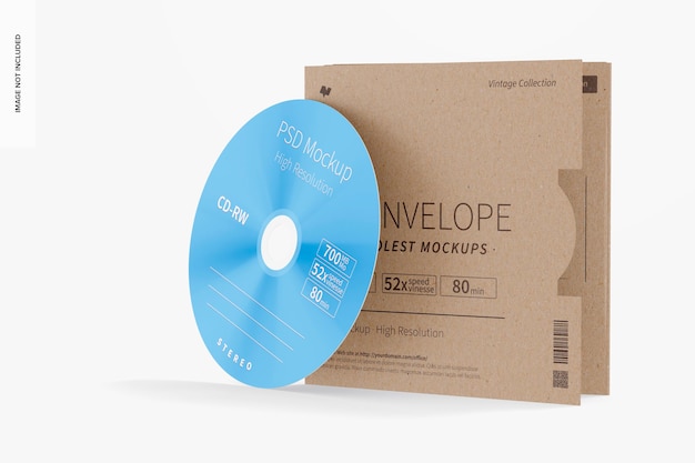 Modelo de envelope de cd, vista direita