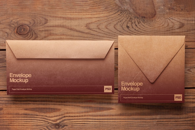 PSD modelo de envelope de papel kraft