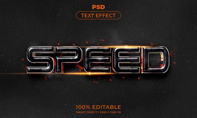 PSD modelo de estilo de efeito de logotipo e texto editável 3d com fundo abstrato escuro