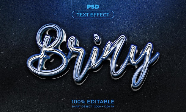 Modelo de estilo de efeito de logotipo e texto editável 3D com fundo abstrato escuro