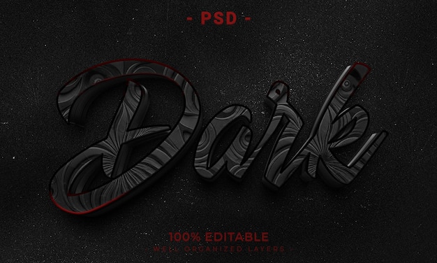 Modelo de estilo de efeito de logotipo e texto editável PSD 3d com fundo abstrato escuro
