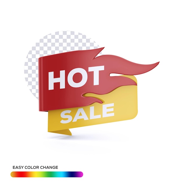 modelo de etiqueta de venda quente de renderização 3D