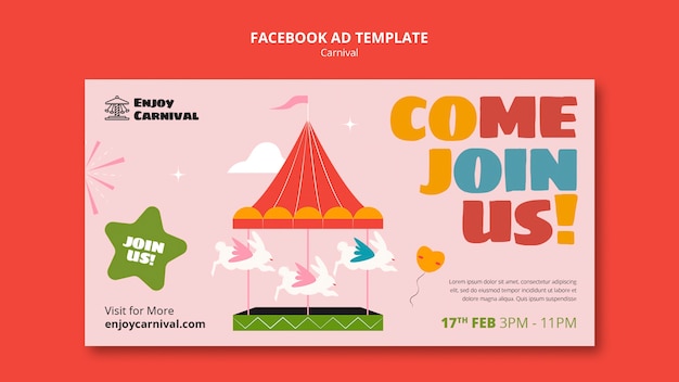 PSD modelo de evento de carnaval no facebook