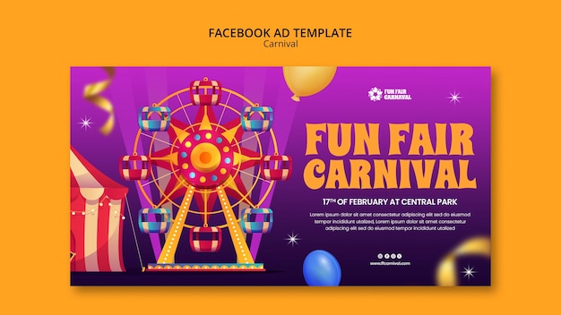 Modelo de evento de carnaval no Facebook