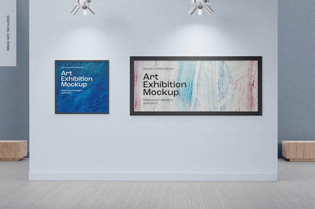 Modelo de exposição de arte, vista de frente