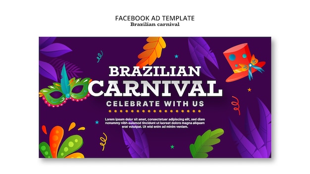 PSD modelo de facebook da celebração do carnaval brasileiro
