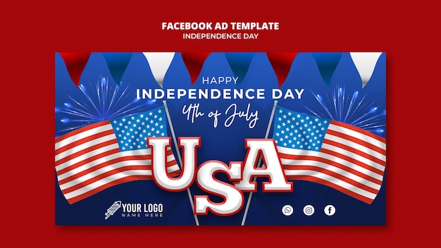 modelo de facebook de 4 de julho