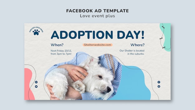 Modelo de facebook de adoção de animais de estimação