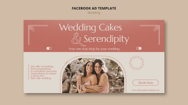 Modelo de facebook de celebração de casamento mínimo