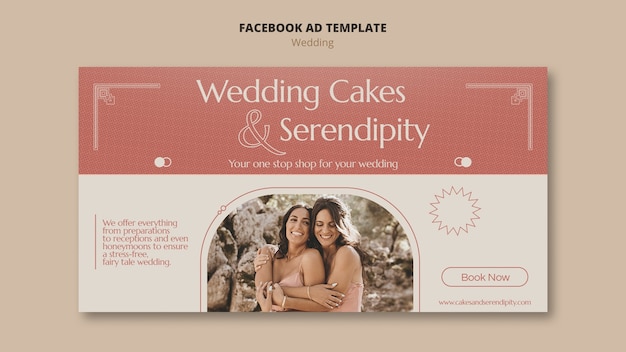 PSD modelo de facebook de celebração de casamento mínimo