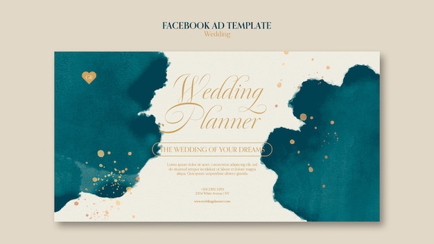 PSD modelo de facebook de celebração de casamento