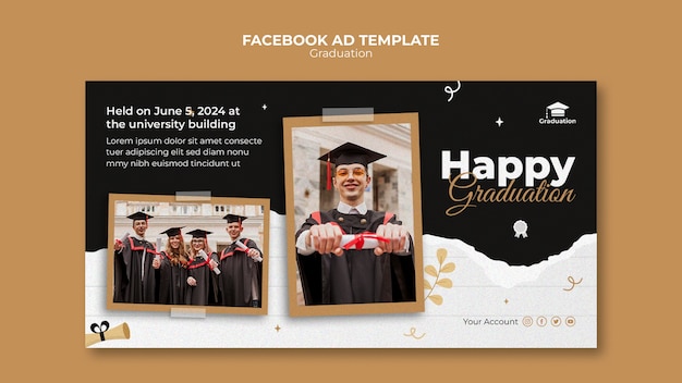 PSD modelo de facebook de celebração de formatura