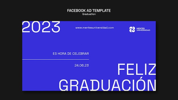 PSD modelo de facebook de celebração de formatura