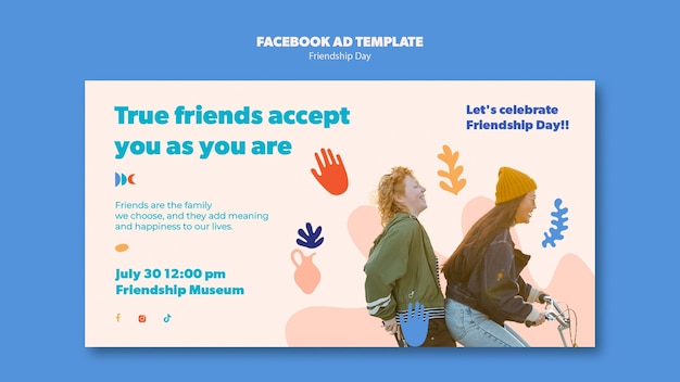 Modelo de facebook de celebração do dia da amizade