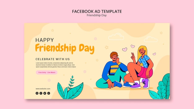 Modelo de facebook de celebração do dia da amizade