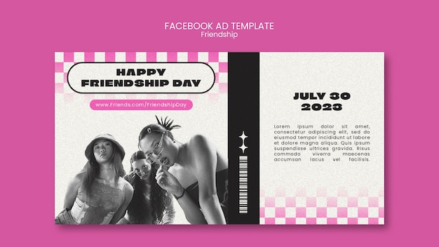 PSD modelo de facebook de celebração do dia da amizade