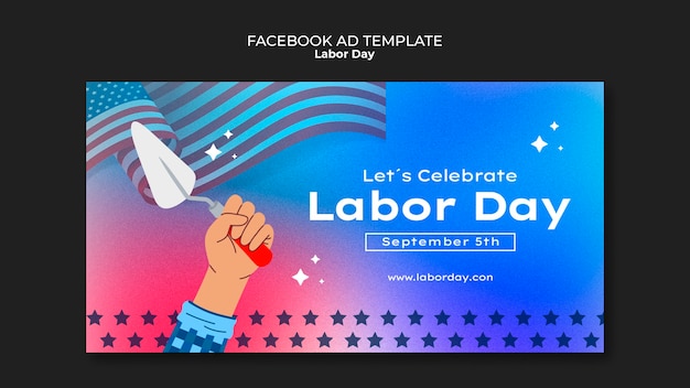 PSD modelo de facebook de celebração do dia do trabalho