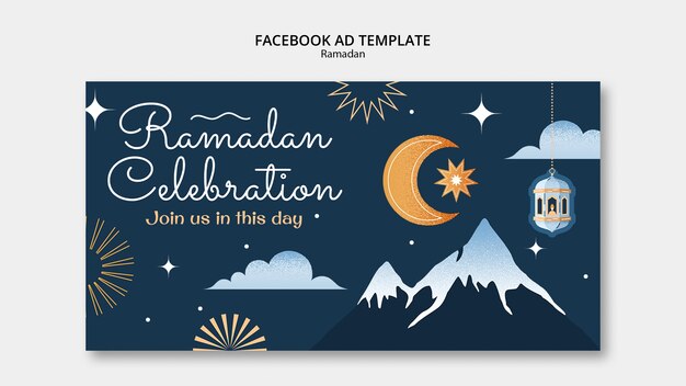 Modelo de facebook de celebração do Ramadã