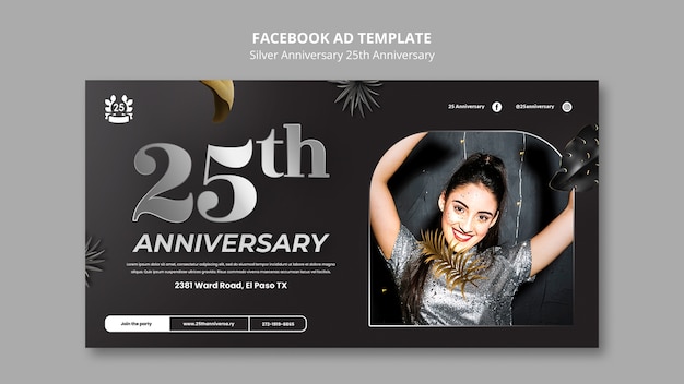 modelo de facebook de comemoração de 25 anos