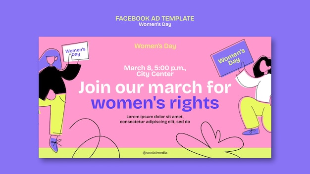 Modelo de facebook de comemoração do dia da mulher