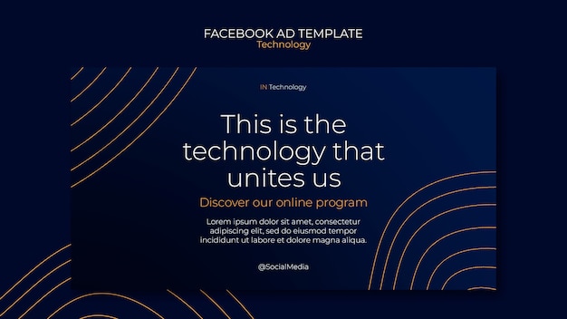 PSD modelo de facebook de conceito de tecnologia dinâmica