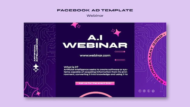 Modelo de facebook de conceito de webinar