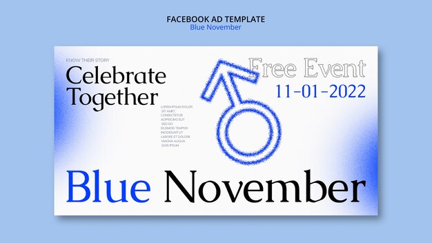 Modelo de facebook de conscientização de novembro azul