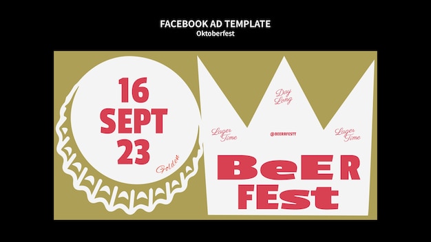 PSD modelo de facebook de design plano oktoberfest