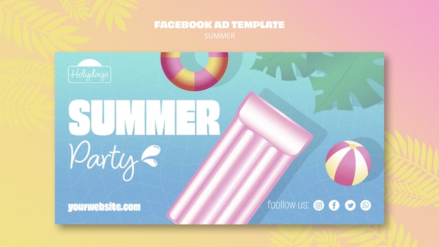 Modelo de facebook de festa de verão