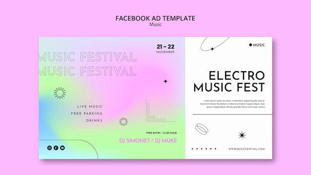 PSD modelo de facebook de festival de música