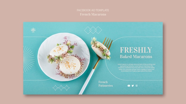PSD modelo de facebook de macarons franceses