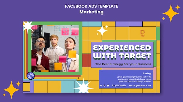 Modelo de facebook de marketing retrô