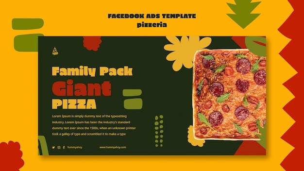 PSD modelo de facebook de pizzaria tradicional deliciosa