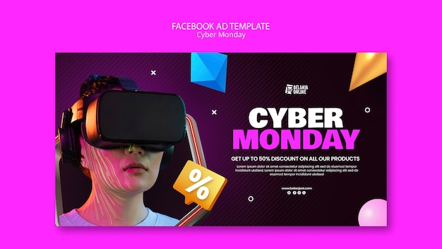 Modelo de Facebook de segunda-feira cibernética