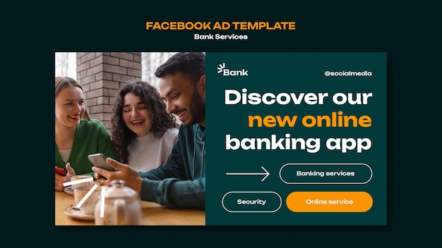 Modelo de facebook de serviços bancários
