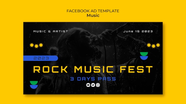 PSD modelo de facebook de show de música