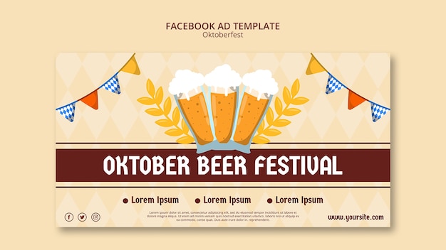 Modelo de Facebook desenhado à mão para o Oktoberfest