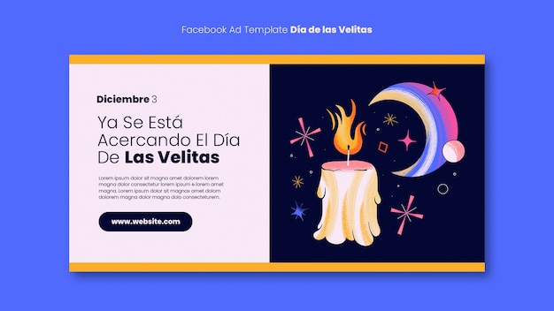 PSD modelo de facebook dia de las velitas