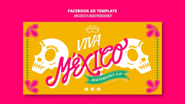 PSD modelo de facebook do dia da independência do méxico