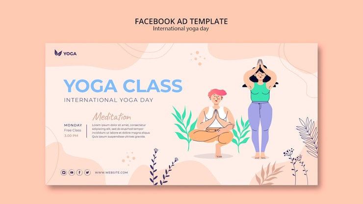 PSD modelo de facebook do dia internacional da ioga