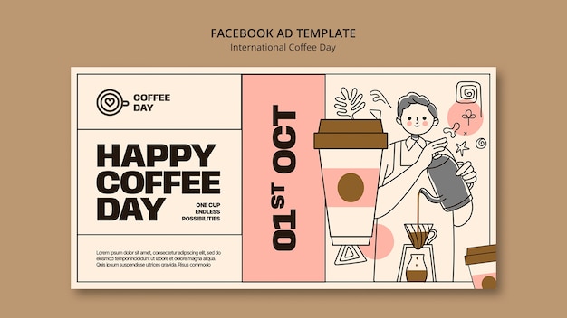 Modelo de facebook do dia internacional do café