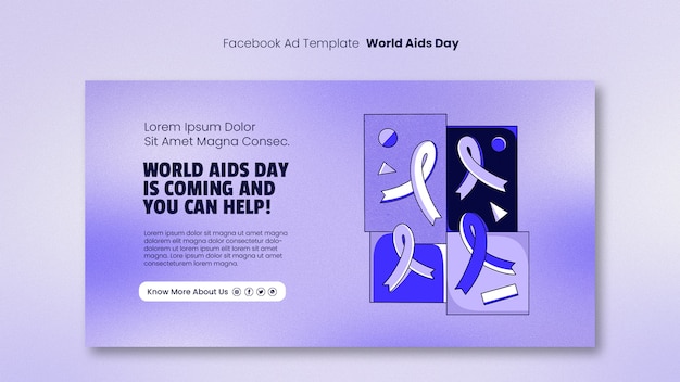 Modelo de facebook do dia mundial da aids